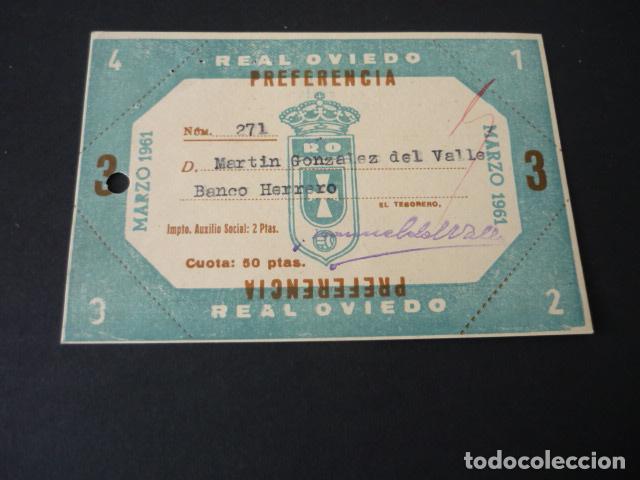 Coleccionismo deportivo: REAL OVIEDO FUTBOL TARJETA SOCIO PREFERENCIA 1961