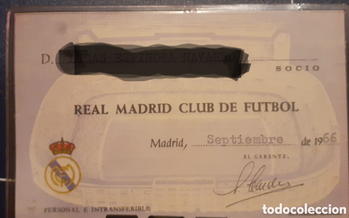 Coleccionismo deportivo: ANTIGUO CARNET DE SOCIO DEL REAL MADRID. 1966