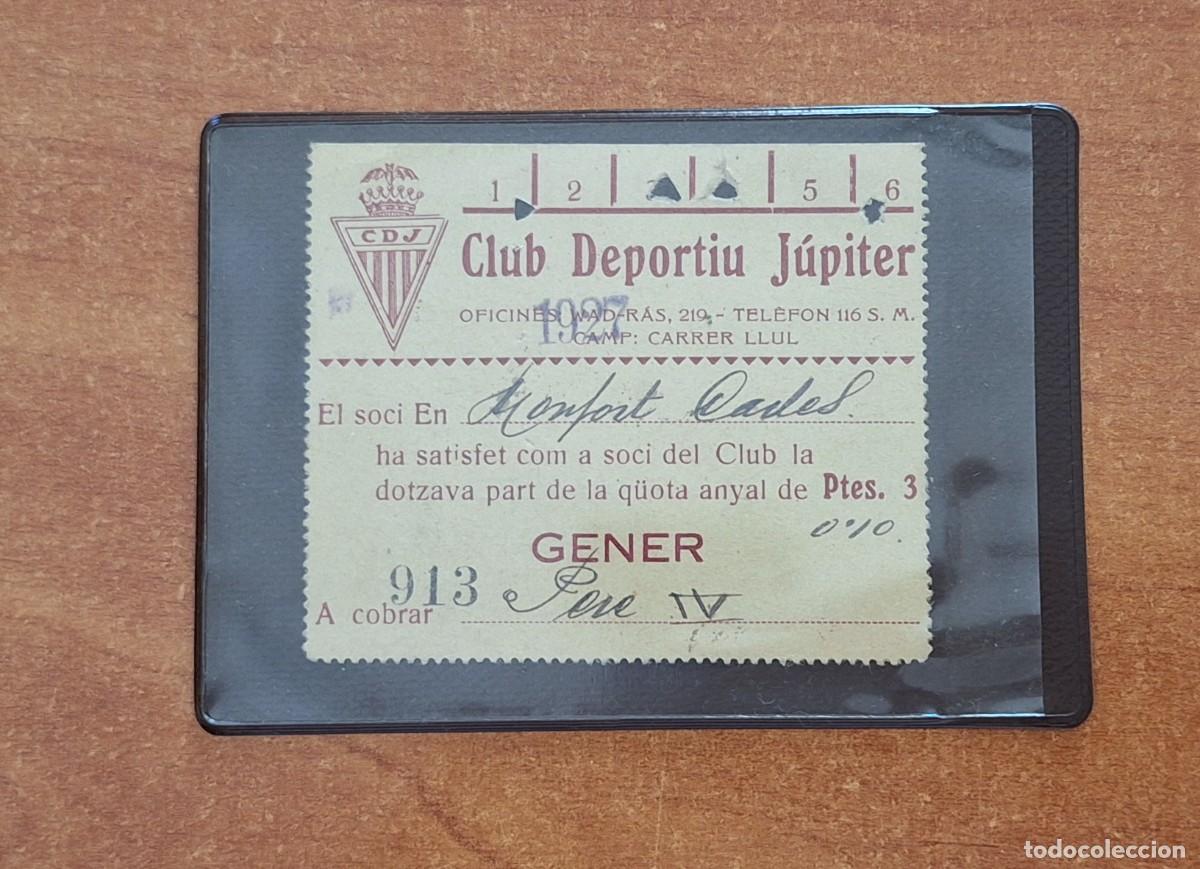 Coleccionismo deportivo: DOCUMENTO SOCI ABONO CUOTA - CLUB DEPORTIU J&Uacute;PITER - &iquest;2017?
