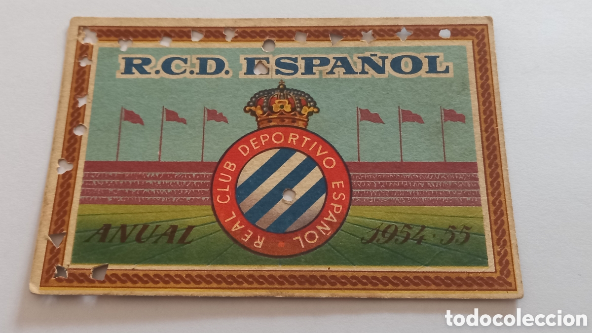 Coleccionismo deportivo: RCD ESPA&Ntilde;OL. Carnet anual 1954-55