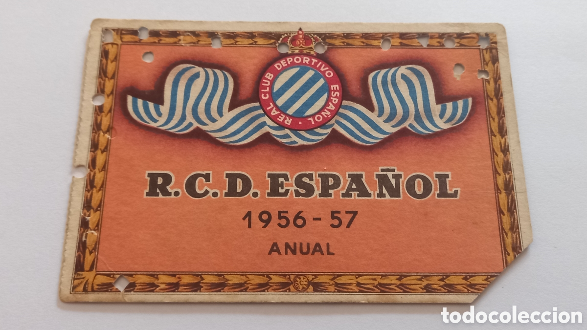 Coleccionismo deportivo: RCD ESPA&Ntilde;OL. Carnet anual 1956-57