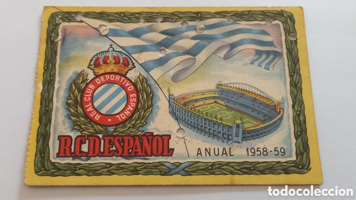 Coleccionismo deportivo: RCD ESPA&Ntilde;OL. Carnet anual 1958-59