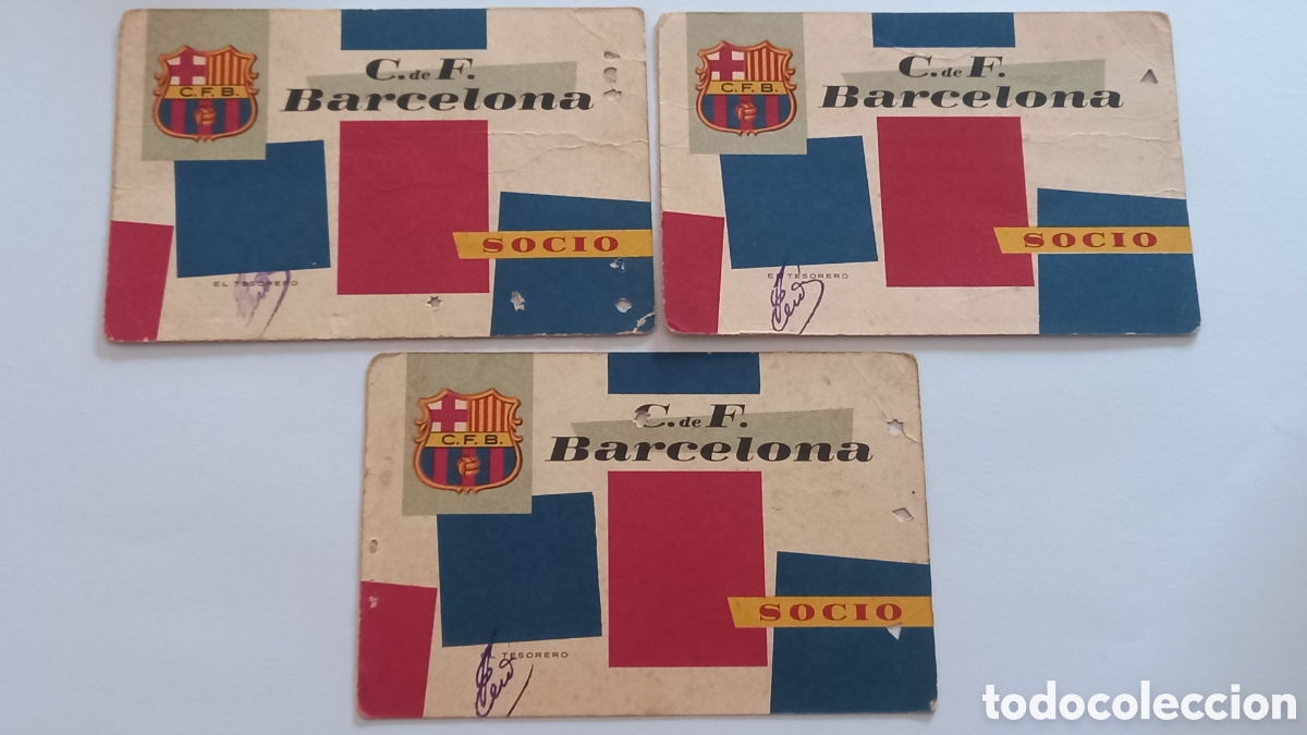 Coleccionismo deportivo: CF BARCELONA. Lote 3 carnets trimestrales 1960