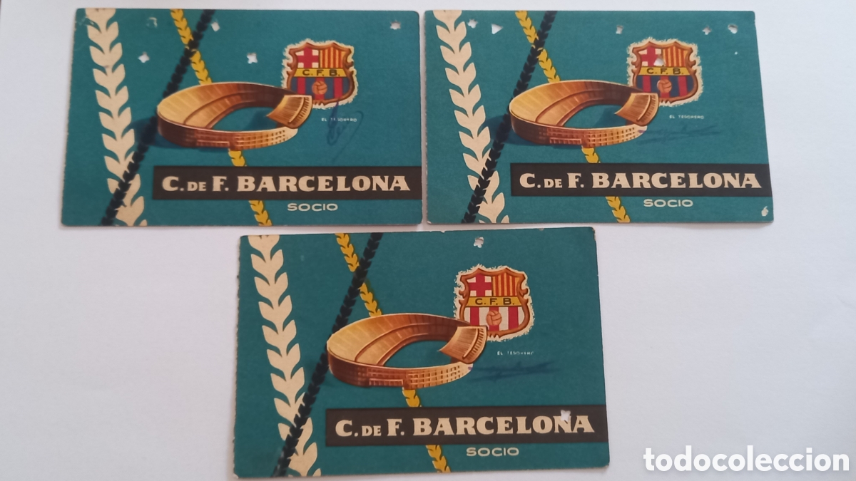 Coleccionismo deportivo: CF BARCELONA. Lote 3 carnets trimestrales 1959