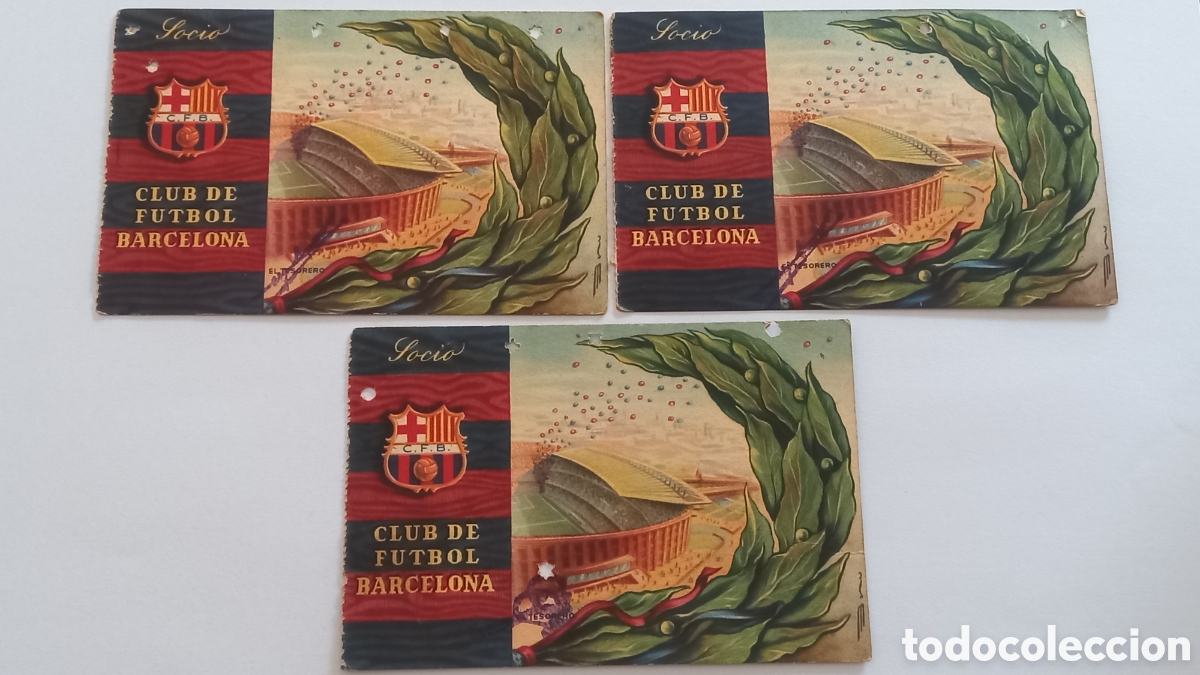 Coleccionismo deportivo: CF BARCELONA. Lote 3 carnets trimestrales 1958
