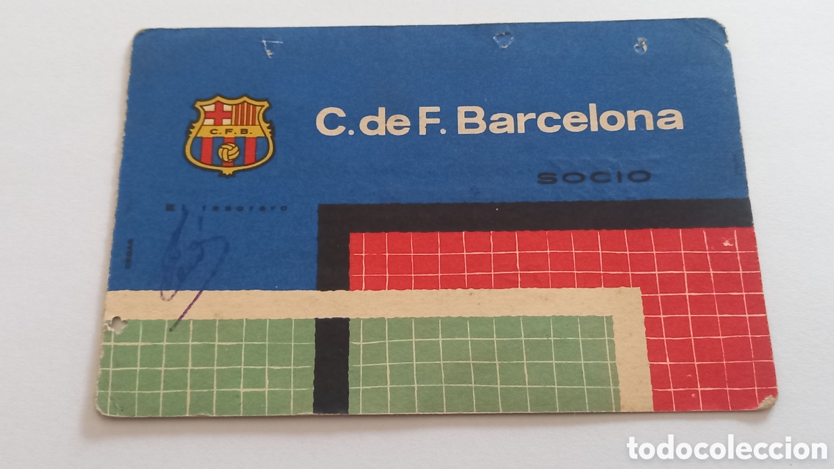 Coleccionismo deportivo: CF BARCELONA. Carnet socio 1er trimestre 1961