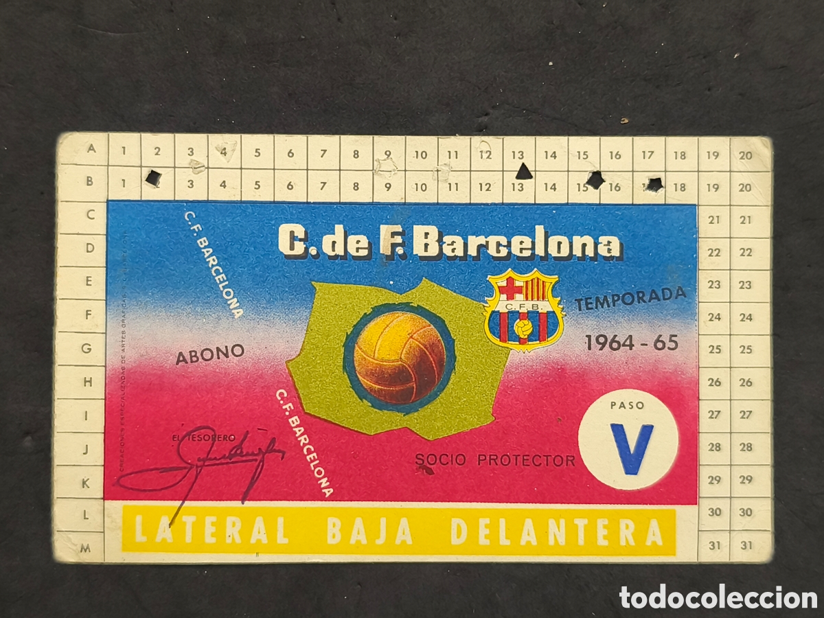 Coleccionismo deportivo: FC BARCELONA-ABONO TEMPORADA 1964 1965