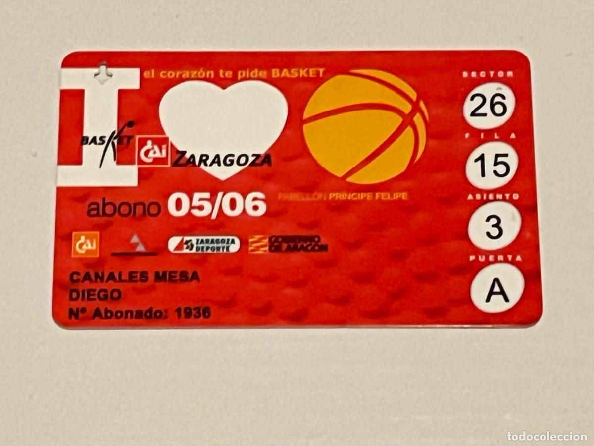 Coleccionismo deportivo: Carnet abono 2005/06 BASKET CAI ZARAGOZA PABELL&Oacute;N PR&Iacute;NCIPE FELIPE