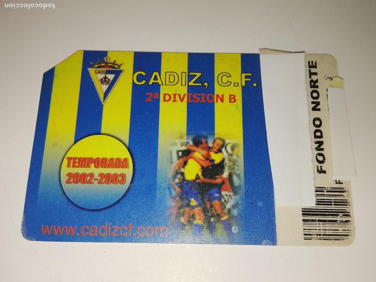 Coleccionismo deportivo: TARJETA CARNET DE SOCIO PASE ENTRADA O SIMILAR CADIZ CLUB DE FUTBOL ABONADOS 2002 2003