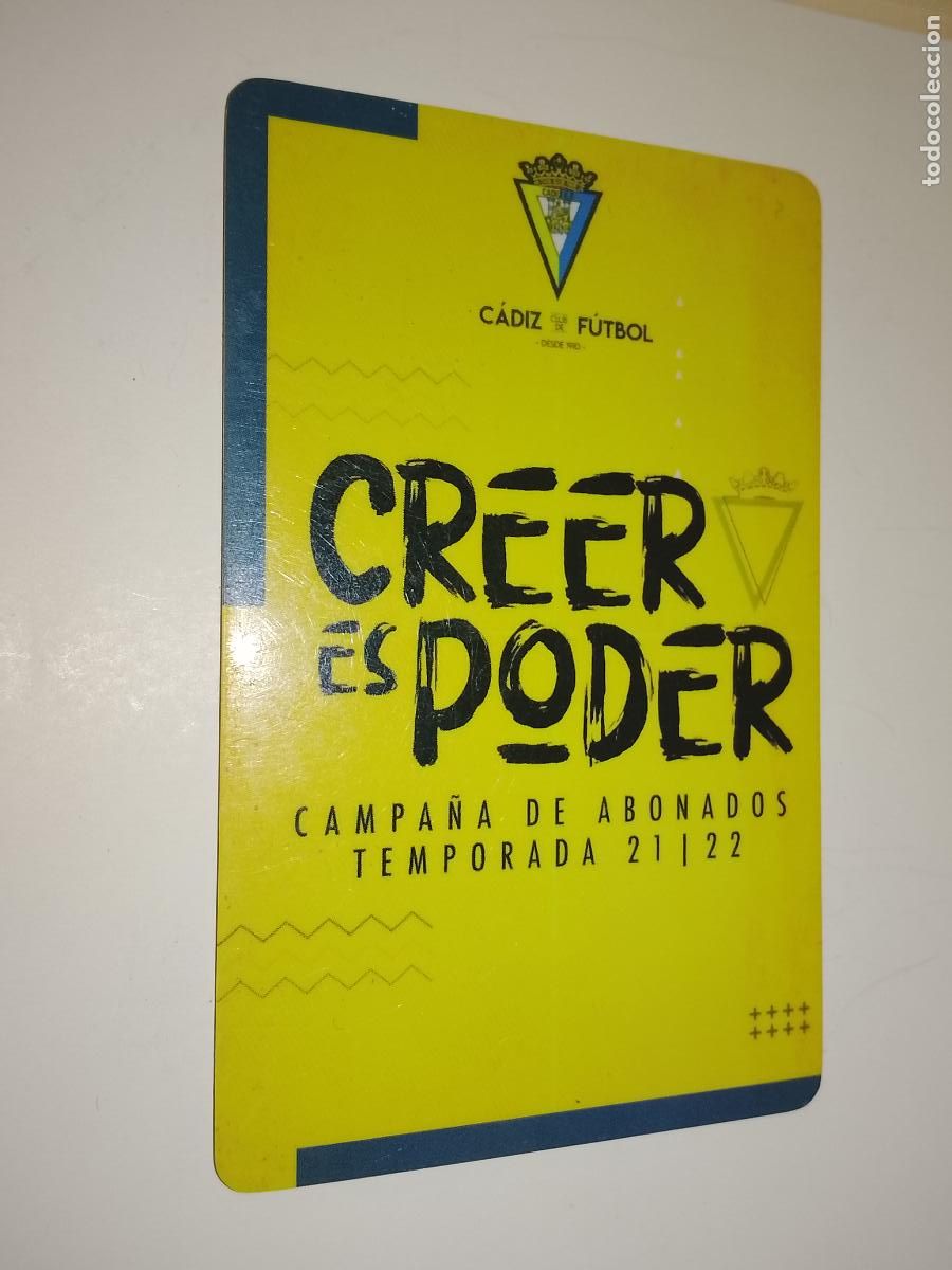 Coleccionismo deportivo: TARJETA CARNET DE SOCIO PASE ENTRADA O SIMILAR CADIZ CLUB DE FUTBOL ABONADOS 2021 2022