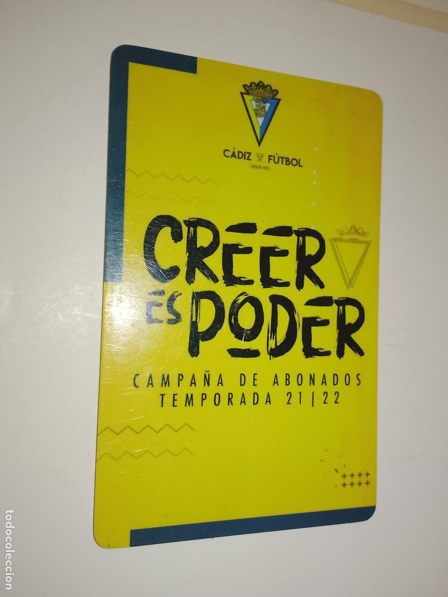 Coleccionismo deportivo: TARJETA CARNET DE SOCIO PASE ENTRADA O SIMILAR CADIZ CLUB DE FUTBOL ABONADOS 2021 2022