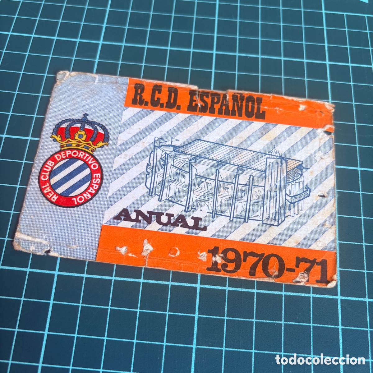 Coleccionismo deportivo: Carnet de socio pase r.c.d. Espa&ntilde;ol anual 1970-71