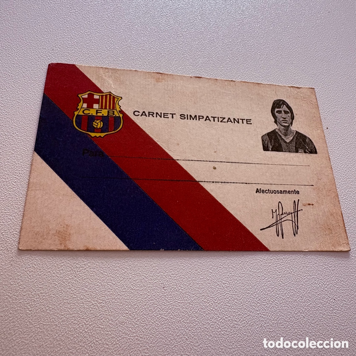 Coleccionismo deportivo: Carnet de simpatizante Johan Cruyff 1973 fc. Barcelona centralbi