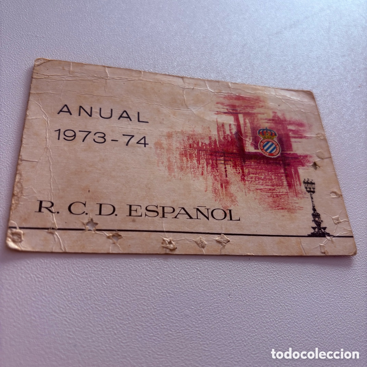 Coleccionismo deportivo: Carnet de socio pase anual 1973-74 r.c.d. Espa&ntilde;ol