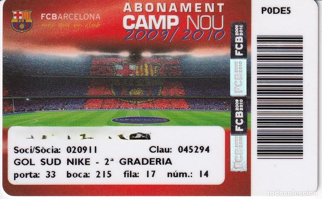 Sammelleidenschaft Sport: CARNET SOCIO DE FUTBOL CLUB BARCELONA TEMPORADA 2009/10 GOL SUD 2&ordf; GRADERIA (FOOTBALL) BAR&Ccedil;A