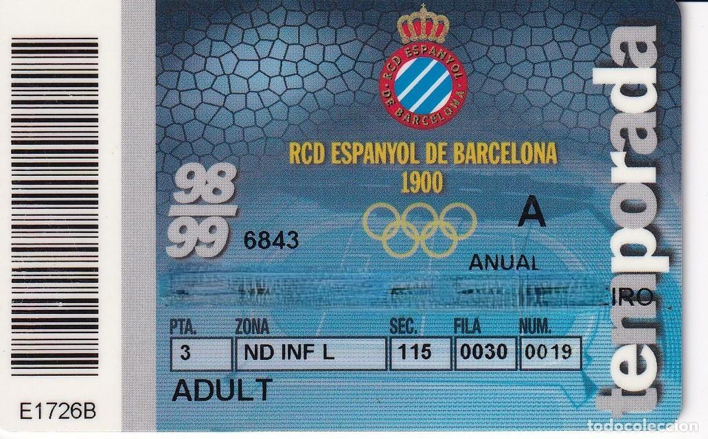 Coleccionismo deportivo: CARNET DEL DEPORTIVO ESPA&Ntilde;OL DEL A&Ntilde;O 1998/99 ADULT (FUTBOL-FOOTBALL) ESPANYOL