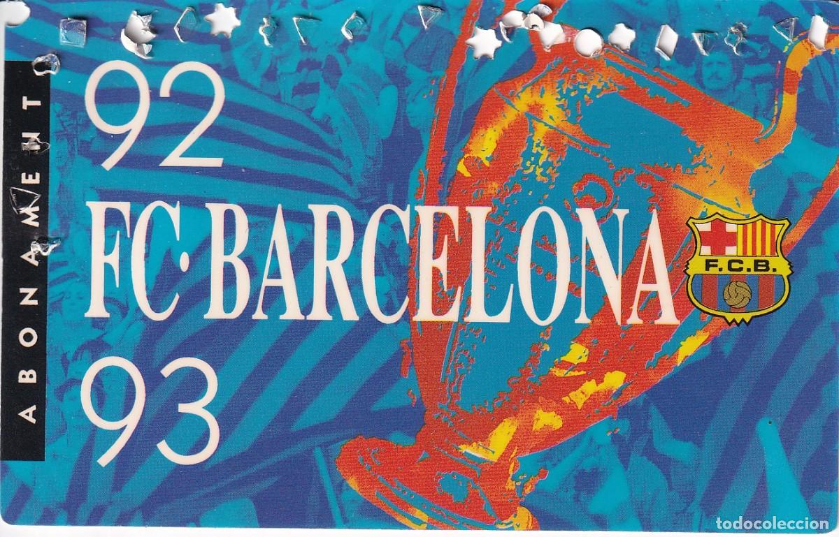 Coleccionismo deportivo: CARNET DE SOCIO DEL FUTBOL CLUB BARCELONA DEL A&Ntilde;O 1992-93 GOL SUD 3&ordf; GRADERIA (BAR&Ccedil;A)