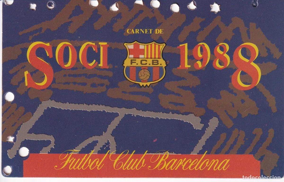 Coleccionismo deportivo: CARNET DE SOCIO DEL FUTBOL CLUB BARCELONA DEL A&Ntilde;O 1988 ANUAL (BAR&Ccedil;A)