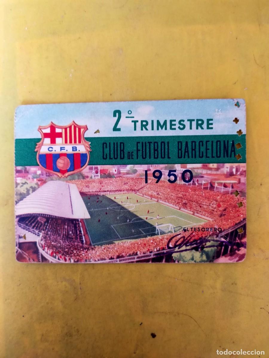 Coleccionismo deportivo: 1950 CARNET SOCIO FC BARCELONA 2&ordm; TRIMESTRE BAR&Ccedil;A