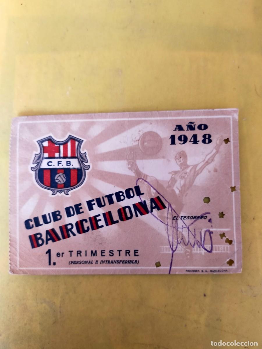 Coleccionismo deportivo: 1948 CARNET SOCIO FC BARCELONA 1&ordm; TRIMESTRE BAR&Ccedil;A