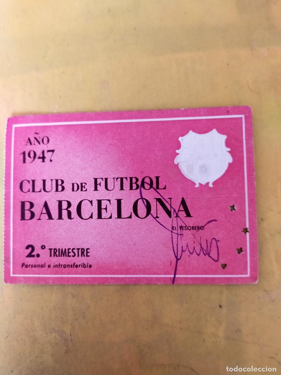 Coleccionismo deportivo: 1947 CARNET SOCIO FC BARCELONA 2&ordm; TRIMESTRE BAR&Ccedil;A