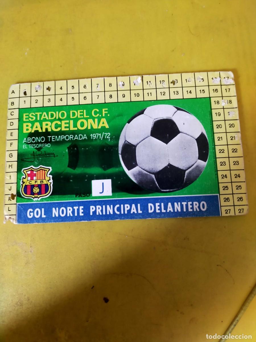 Coleccionismo deportivo: BAR&Ccedil;A ABONO ASIENTO FC BARCELONA A&Ntilde;O/TEMPORADA 1971-72