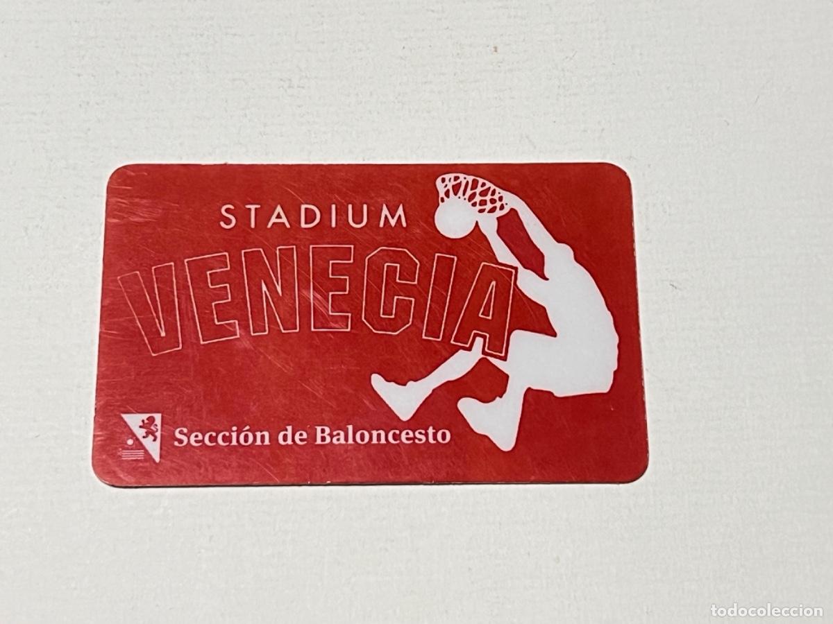 Coleccionismo deportivo: Tarjeta Carnet STADIUM VENECIA ZARAGOZA secci&oacute;n de baloncesto
