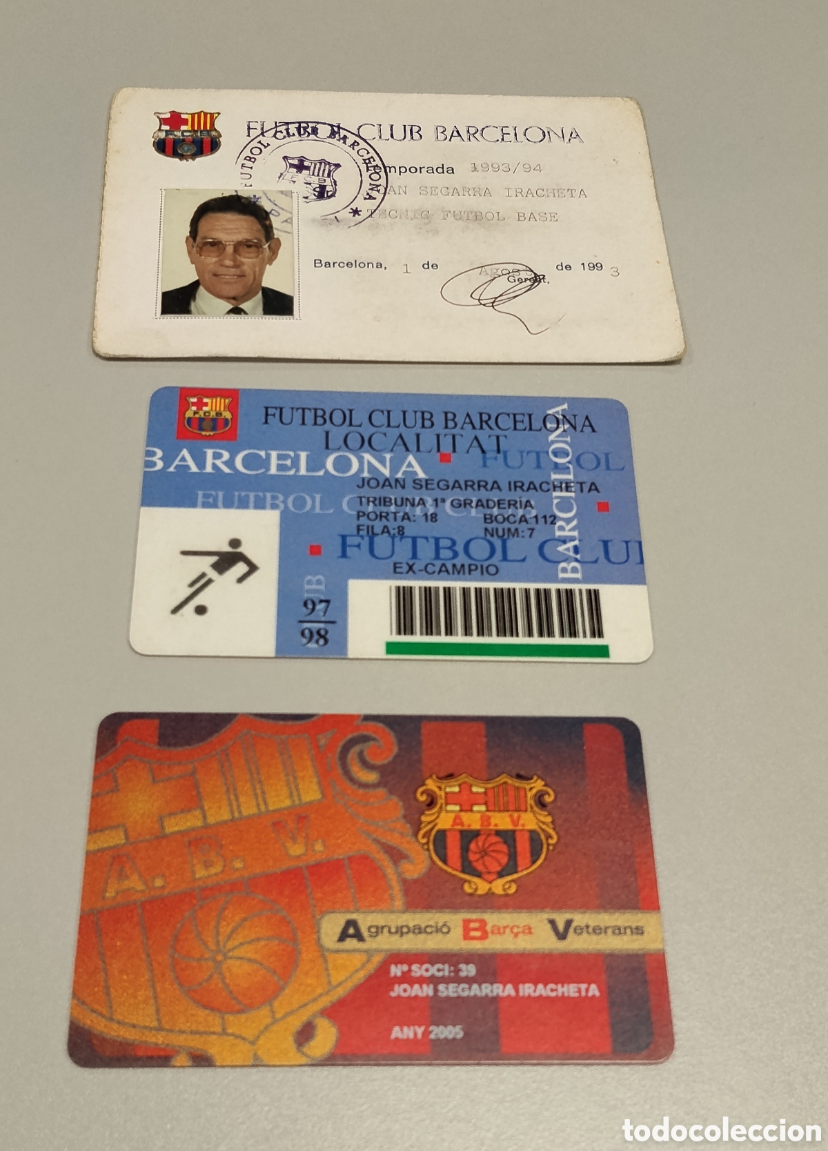 Sammelleidenschaft Sport: Lote de carnets jugador a&ntilde;os 50 FC Barcelona Joan Segarra Iracheta.les corts.5 copas.kubala.ramallet