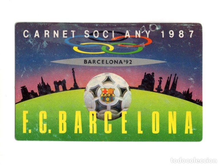 Sports collectibles: CARNET SOCIO FC BARCELONA 1987 ORIGINAL. EDICI&Oacute;N ESPECIAL PROMOCIONAL JUEGOS OL&Iacute;MPICOS BARCELONA '92