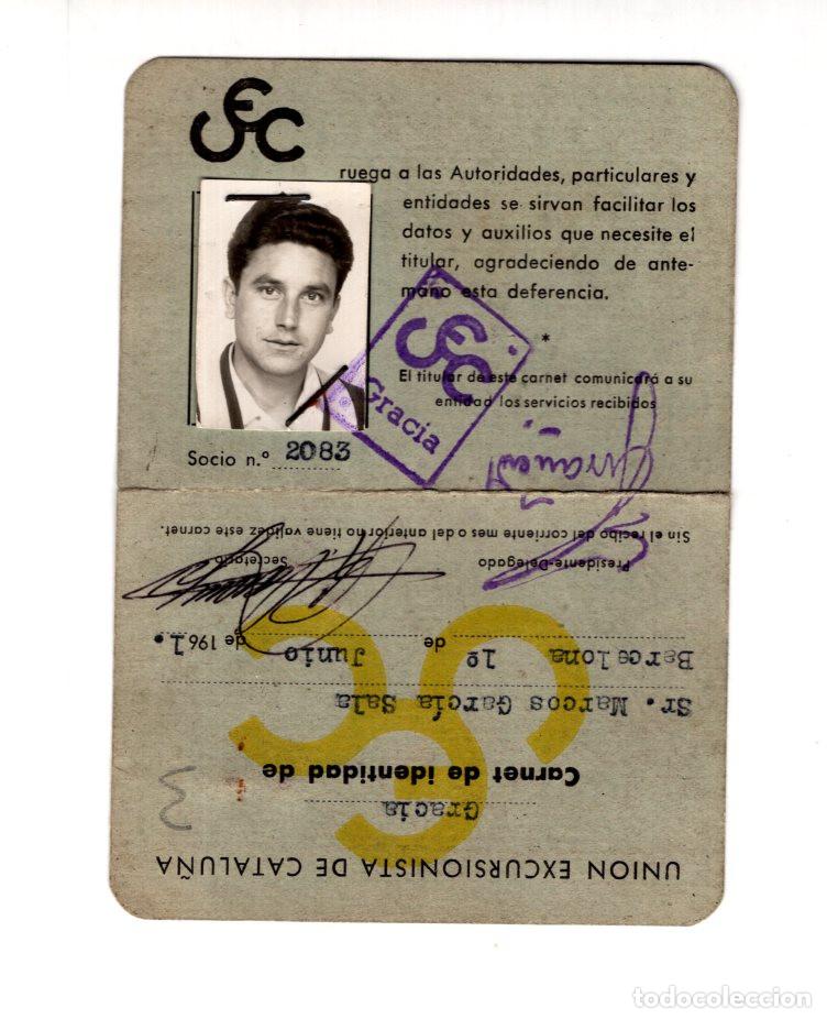 Collectionnisme sportif: CARNET SOCIO UNI&Oacute;N EXCURSIONISTA DE CATALU&Ntilde;A. GRACIA 1961.