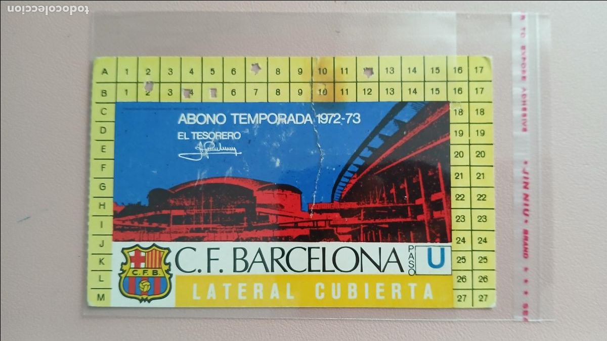 Collezionismo sportivo: FC BARCELONA BAR&Ccedil;A ABONAMENT TEMPORADA 1972-73 CARNET ABONO