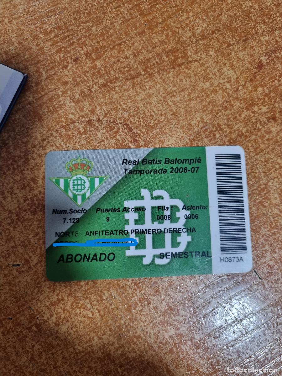Coleccionismo deportivo: CARNET SOCIO DEL BETIS 2006/07