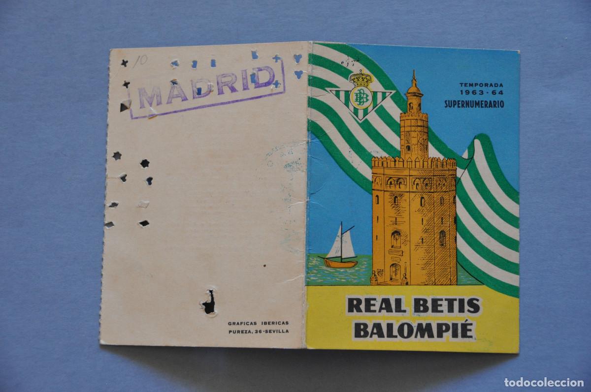 Coleccionismo deportivo: CARNET DE SOCIO DEL REAL BETIS BALOMPI&Eacute; (1963)