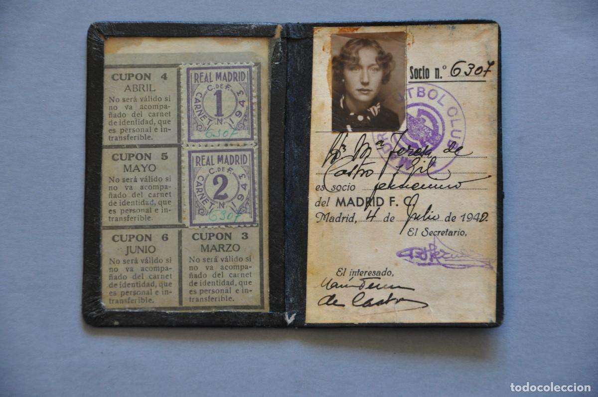 Coleccionismo deportivo: CARNET DE SOCIO DEL MADRID CLUB DE F&Uacute;TBOL (1940)