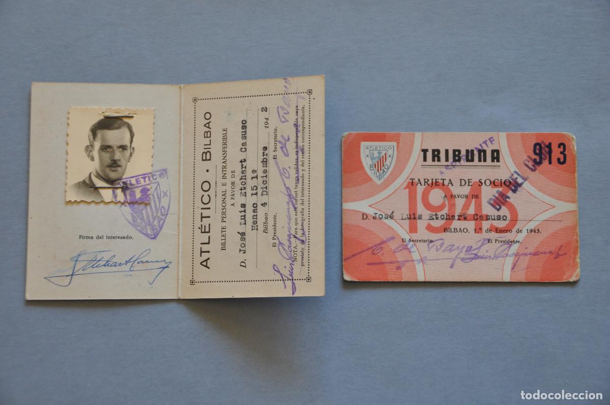 Coleccionismo deportivo: CARNET DE SOCIO ASPIRANTE DEL ATL&Eacute;TICO DE BILBAO (1942)