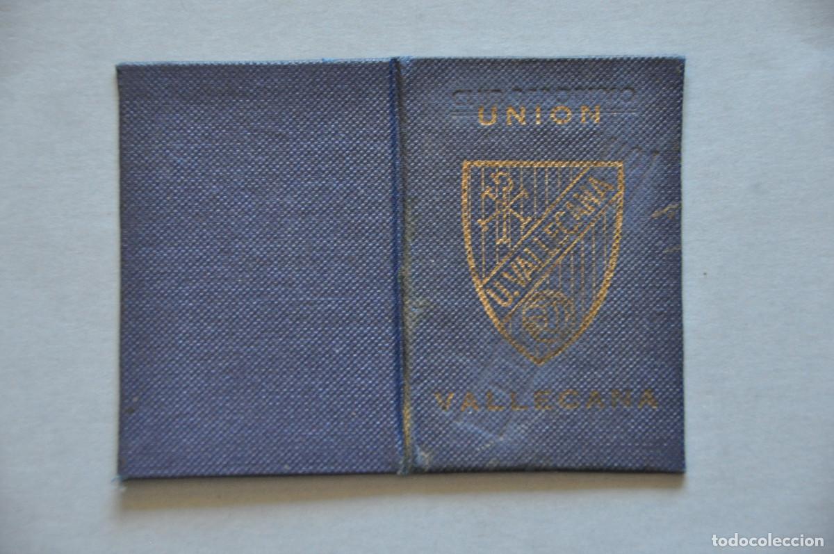 Coleccionismo deportivo: CARNET DE SOCIO DE LA UNION VALLECANA (1958)