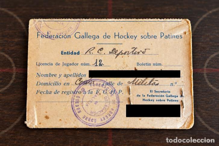 Coleccionismo deportivo: (F-261011)CARNET DELEGACION FED.HOCKEY SOBRE RUEDAS DE GALICIA-JUGADOR R.C.DEPORTIVO CORU&Ntilde;A