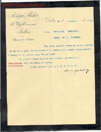 Cartas comerciales: CARTA COMERCAIL DE F .UGALDE.BILBAO - Foto 1