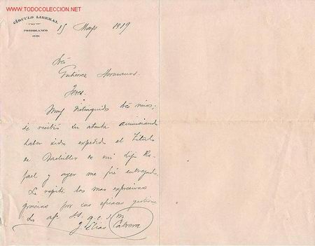 Cartas comerciales: CARTA COMERCIAL DEL CIRCULO LIBERAL.POZOBLANCO - Foto 1
