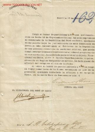 Cartas comerciales: CARTA COMERCIAL  DEL CONSULADO DEL PERU - Foto 1