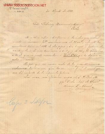 Cartas comerciales: CARTA COMERCIAL VIUDA E HIJOS DE CHAVES.CADIZ - Foto 1