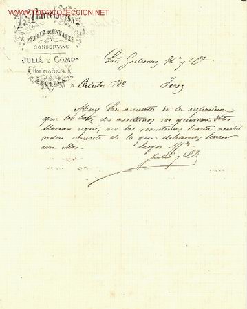 Cartas comerciales: CARTA COMERCIAL DE JULI&Aacute; & COMP&ordf;. SEVILLA 1882 - Foto 1