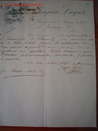 Cartas comerciales: CARTA COMERCIAL DE JOAQUIN LAYRETE.BARCELONA - Foto 1