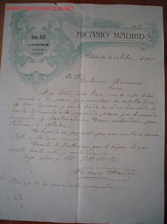 Cartas comerciales: CARTA COMERCIAL DE NICASIO( MADRID) - Foto 1