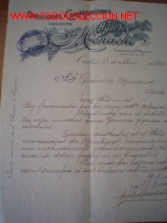 Cartas comerciales: CARTA COMERCIAL DE HIJOS DE MENACHO .CADIZ - Foto 1