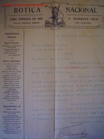 Cartas comerciales: CARTA COMERCAIL DE E. MARQUEZ ISEA .SAN CRISTOBAL - Foto 1