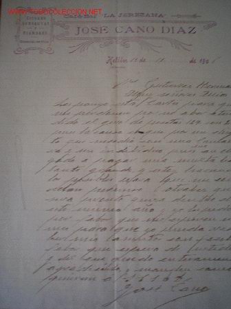 Cartas comerciales: CARTA COMERCIAL DE JOS&Eacute; CANO D&Iacute;AZ - Foto 1