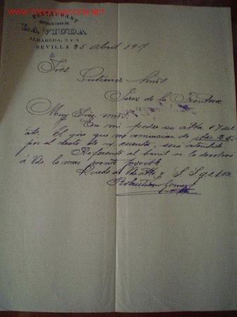 Cartas comerciales: CARTA COMERCIAL DE LA VIUDA.SEVILLA - Foto 1