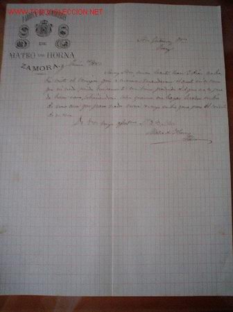 Cartas comerciales: CARTA COMERCIAL DE MATEO DE HORNA .ZAMORA - Foto 1