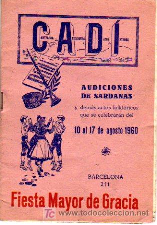 Cartas comerciales: programa de fiesta mayor de gracia, barcelona, 1960 con audiciones de sardanas - Foto 1